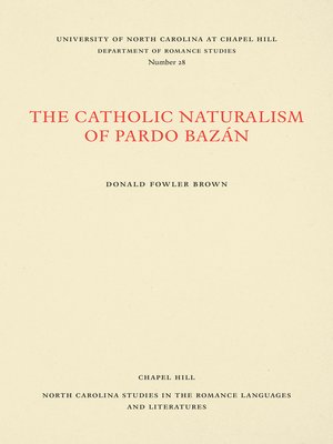 cover image of The Catholic Naturalism of Pardo Bazán